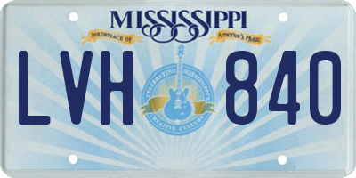 MS license plate LVH840