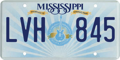 MS license plate LVH845