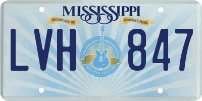 MS license plate LVH847