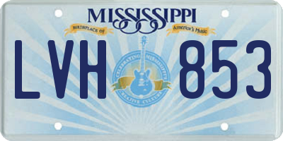 MS license plate LVH853