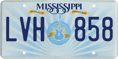MS license plate LVH858