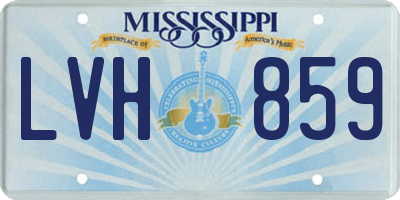 MS license plate LVH859