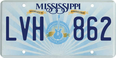 MS license plate LVH862