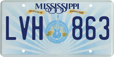 MS license plate LVH863