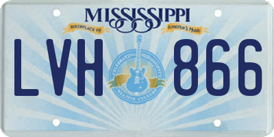 MS license plate LVH866