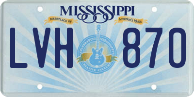 MS license plate LVH870