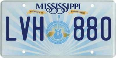 MS license plate LVH880