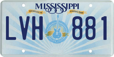 MS license plate LVH881
