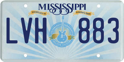 MS license plate LVH883