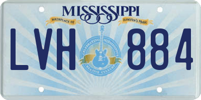 MS license plate LVH884