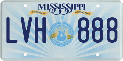 MS license plate LVH888