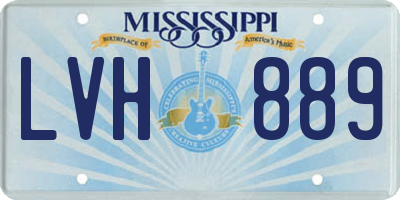 MS license plate LVH889