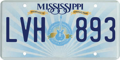 MS license plate LVH893