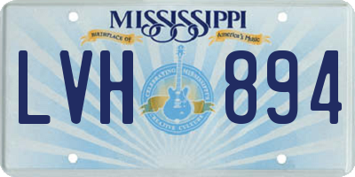 MS license plate LVH894