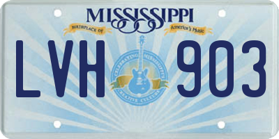 MS license plate LVH903