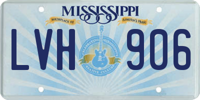 MS license plate LVH906