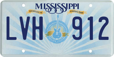 MS license plate LVH912