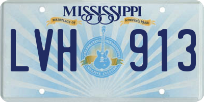 MS license plate LVH913