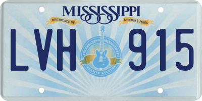 MS license plate LVH915