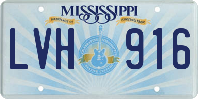 MS license plate LVH916
