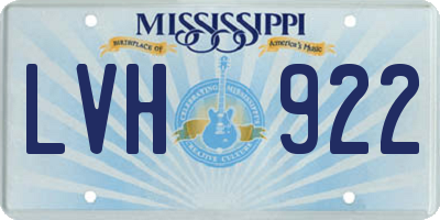 MS license plate LVH922