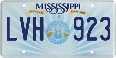 MS license plate LVH923