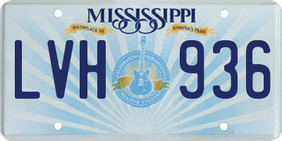 MS license plate LVH936