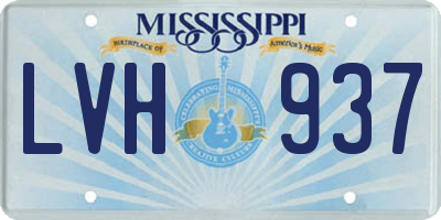 MS license plate LVH937