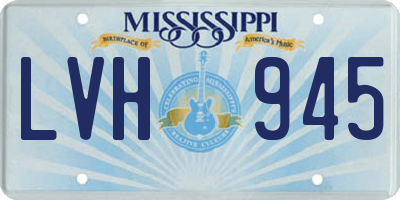 MS license plate LVH945