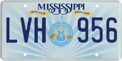 MS license plate LVH956
