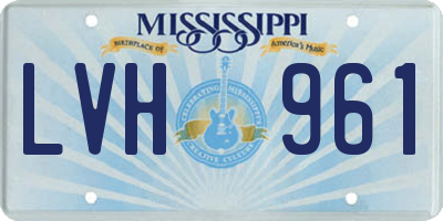 MS license plate LVH961