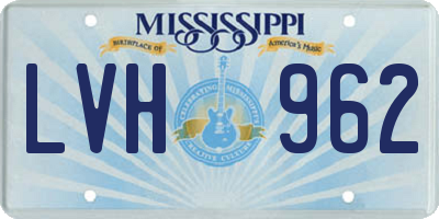 MS license plate LVH962