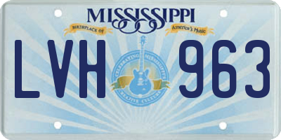 MS license plate LVH963