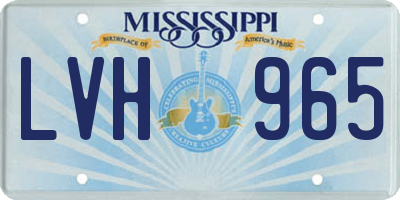 MS license plate LVH965