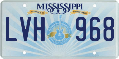MS license plate LVH968