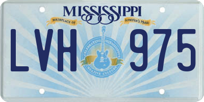 MS license plate LVH975