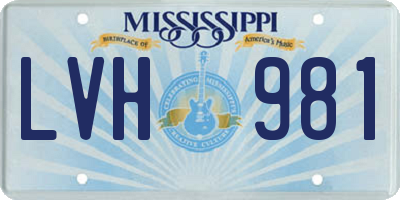 MS license plate LVH981