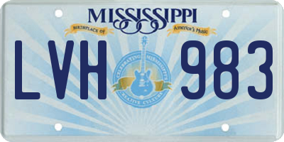 MS license plate LVH983