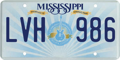 MS license plate LVH986