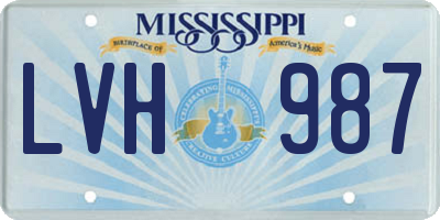 MS license plate LVH987