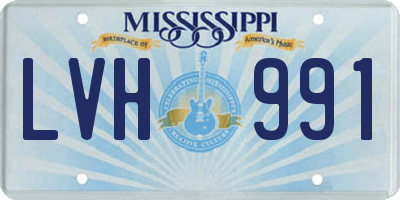 MS license plate LVH991