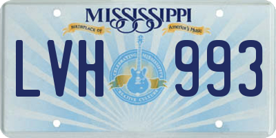 MS license plate LVH993