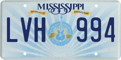 MS license plate LVH994