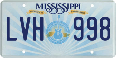 MS license plate LVH998