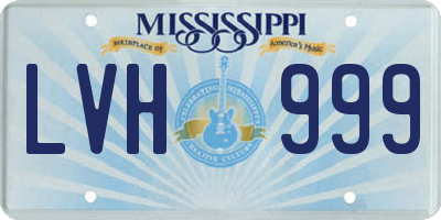 MS license plate LVH999