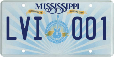 MS license plate LVI001