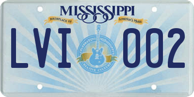 MS license plate LVI002