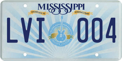 MS license plate LVI004