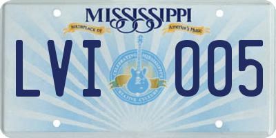 MS license plate LVI005