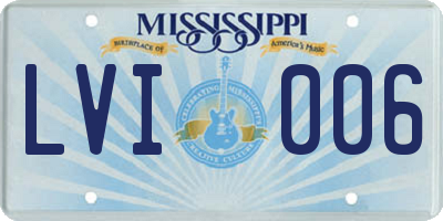 MS license plate LVI006